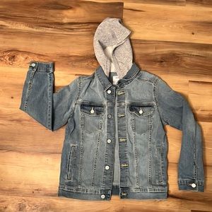 Old Navy hooded jean jacket youth XL